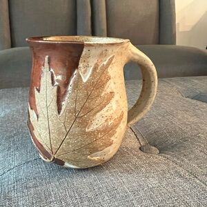 Stoneware Leaf Autumn Mug pottery